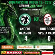 🖤💚 GIOVANISSIMI REGIONALI U15 – GIRONE B - 6ª GIORNATA🖤💚
